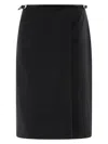 Givenchy Rebellious Wrap Skirt With Belted Waist In Black