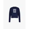 Givenchy Womens Vy White 4g-intarsia Relaxed-fit Cashmere Jumper In Navy White