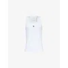 Givenchy Womens White 4g Logo-plaque Stretch-cotton Top