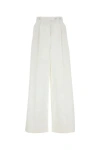 Givenchy White Pleated Cotton Trousers In White