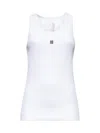 Givenchy Women White Ribbed Cotton 4g Detail Tank Top