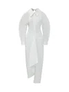 Givenchy White Solid Shirt Collar Maxi Dress In White