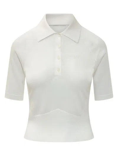 Givenchy White Solid Shirt Collar Polo
