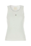 Givenchy Canotta In Cotone Stretch Bianco Donna In White