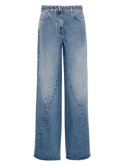 Givenchy Women's Wide Leg Denim Jeans In Clear Blue