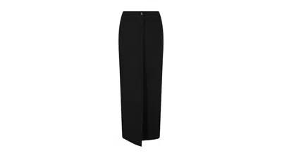 Pre-owned Givenchy Women's Wool Blend Maxi Skirt In Black