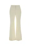 Givenchy Flared Wool Trousers Featuring Belt Loops In Gold
