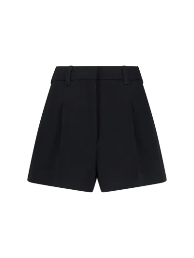 Givenchy Women's Wool Shorts With Belt Loops And Hook Closure In Black