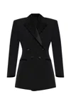 Givenchy Double-breasted Silk-blend Satin-trimmed Wool-twill Blazer