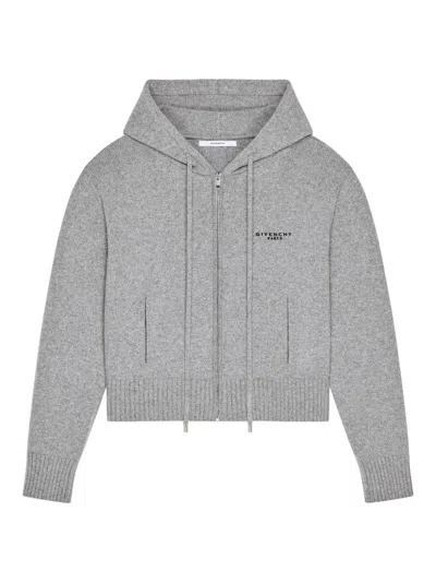 Givenchy Women's Zipped Hoodie In Wool And Cashmere In Gray