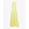 Givenchy Womens Acid Yellow Bow-embellished Sleeveless Silk Maxi Dress In Yellow