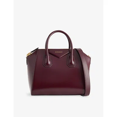 Givenchy Womens Antigona Small Leather Top-handle Bag Burgundy