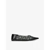 Givenchy Mesh Pointed Ballerina Shoes In Black