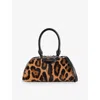 Givenchy Antigona East West Brown Mini Handbag With Animalier Print And Logo Lettering On The Front In Leathe In Animal Print
