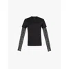 Givenchy Womens Black Brand-embroidered Mesh-sleeve Cotton-jersey T-shirt In Black