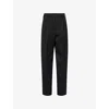 Givenchy Womens Black Double-pleated Tailored Wool Trousers In Black