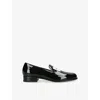 Givenchy Womens Black Logo Patent-leather Loafers Eur 39 / 6 Uk
