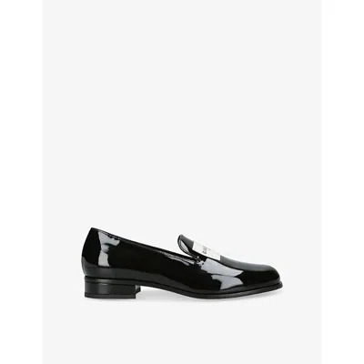 Givenchy Womens Black Logo Patent-leather Loafers Eur 39 / 6 Uk