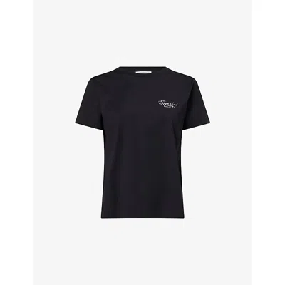Givenchy Womens Black Logo-print Round-neck Cotton-jersey T-shirt Xs