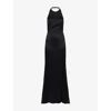 Givenchy Womens Open-back Regular-fit Woven Maxi Dress Black In Black