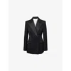Givenchy Womens Black Peak-lapel Double-breasted Wool Blazer In Black