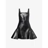 Givenchy Mini Robe À Bretelles En Cuir In Black