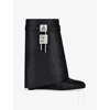 Givenchy Shark Lock 90 Leather Ankle Boots Shoes In Black