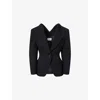 Givenchy Womens Black Single-breasted Cinched-waist Wool-blend Jacket In Black