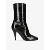 Givenchy Sliced Square Ankle Boots In Shiny Leather In Black