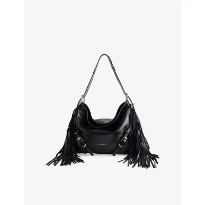 Givenchy Womens Voyou Medium Leather Shoulder Bag Black