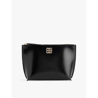 Givenchy Womens Brand-plaque Leather Pouch Black