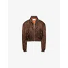 Givenchy Womens Brown Zipped Shawl-collar Woven Bomber Jacket In Brown
