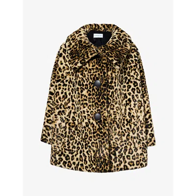Givenchy Womens Cheetah-print Faux-fur Coat Beige Camel In Animal Print