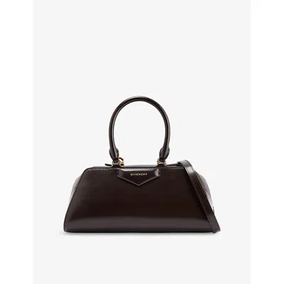 Givenchy Womens Antigona East-west Small Leather Handbag Chocolate In Brown