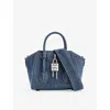 Givenchy Blue Denim Antigona Lock Toy Bag In Dark Blue