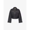 Givenchy Logo-embroidered Denim Jacket In Dark Blue
