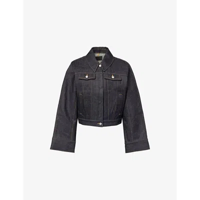Givenchy Logo-embroidered Denim Jacket In Blue