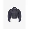 Givenchy Womens Dark Blue Reversed Cocoon-shape Denim Jacket In Blue