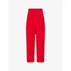 Givenchy Womens Dark Red Double-pleated Crepe-woven Trousers In Red
