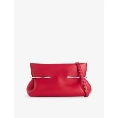 Givenchy Womens Equestrian Red Pinch Soft Leather Clutch