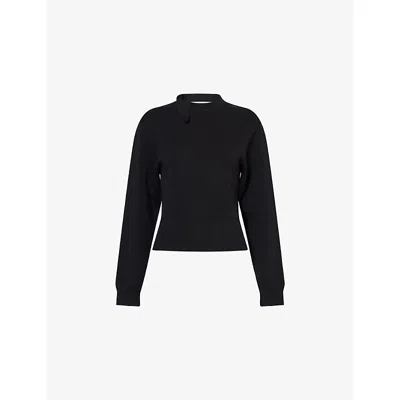 Givenchy Womens Black Bow Wool-blend Knitted Jumper