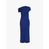 Givenchy Robe Drapée Asymétrique En Crêpe In Saphir Blue