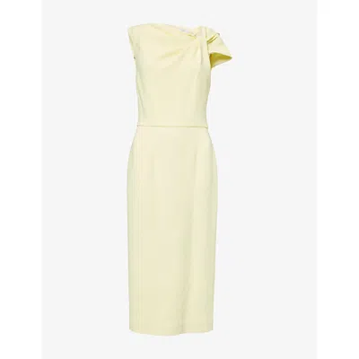 Givenchy Womens Draped Woven Midi Dress Butter In Yellow