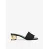 Givenchy Womens Black G Cube Monogram-print Canvas Mules In Black