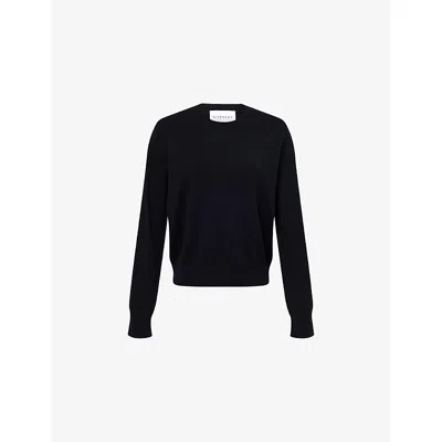 Givenchy Womens Black Logo-embroidered Cashmere Jumper Xs