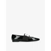 Givenchy Womens Logo-embroidered Leather Ballet Flats Black Eur 39 / 6 Uk In Black