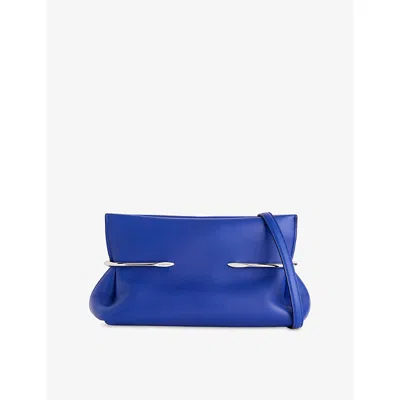 Givenchy Womens  Pinch Soft Leather Clutch In Cobalt Blue