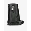 Givenchy Shark Lock Biker Ankle Boots In Leather And Shearling In Black