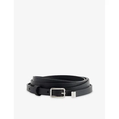 Givenchy Womens Black Simple Buckle Leather Belt