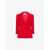 Givenchy Womens Dark Red Single-breasted Woven Blazer In Red